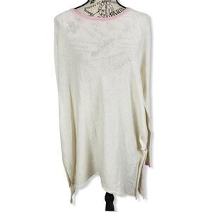 Cloth by Design cotton scoop neck oversized beige